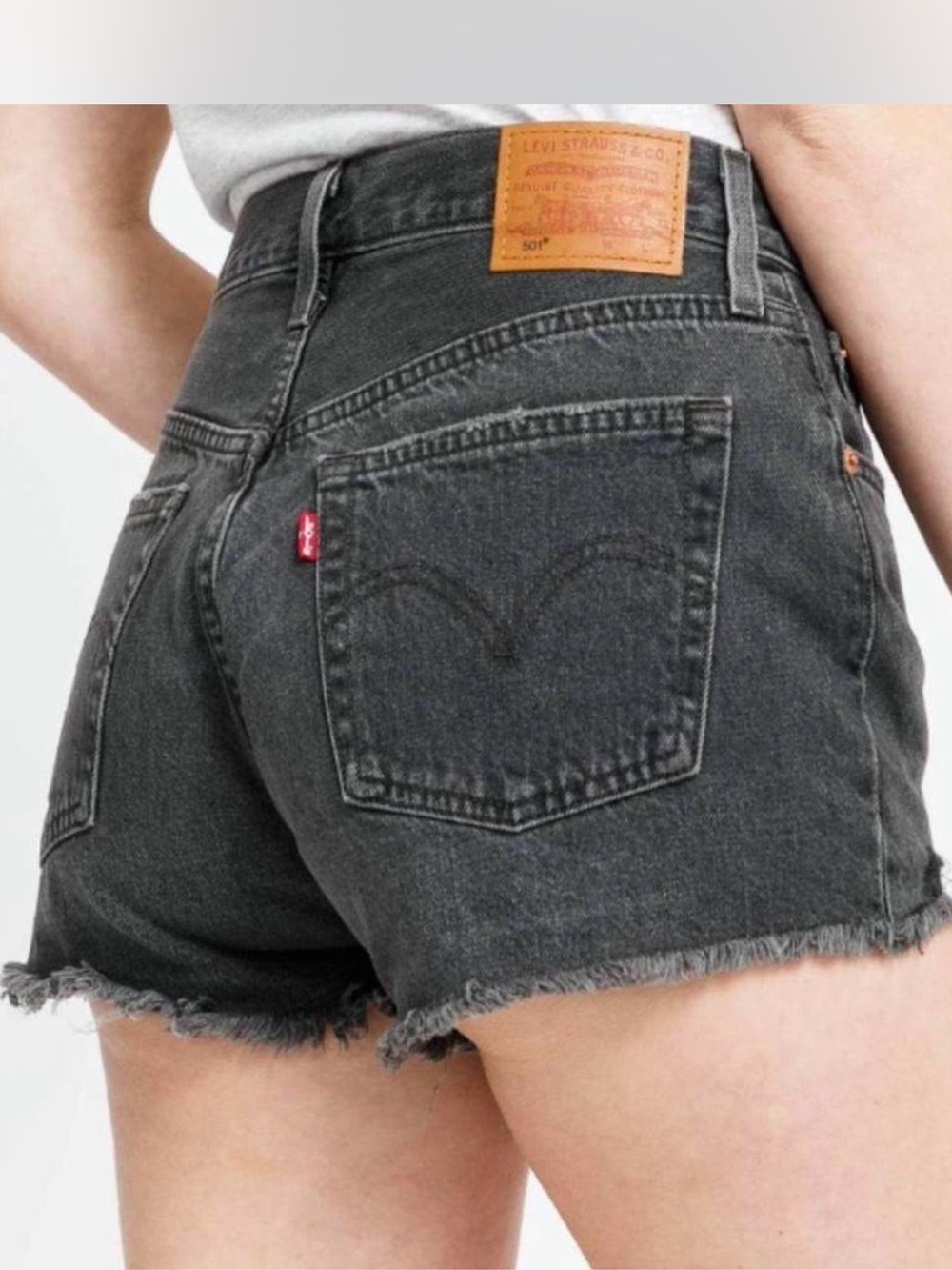 LEVI'S Women's 501 Cut Off Button Fly Denim Shorts 31 Black 100%
Cotton